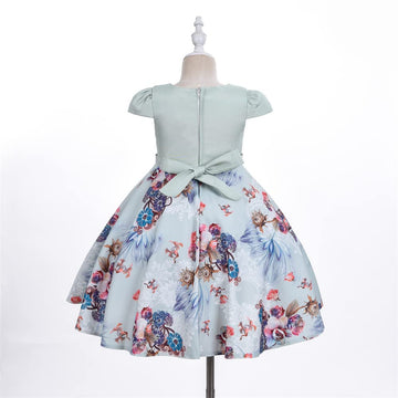 Cosplay Life Floral Dress for Girls and Young mature-themeds Fashion Flower Waistline Kids Party Festival Dress Ages 5-9 Years Old (Green 5YRS)