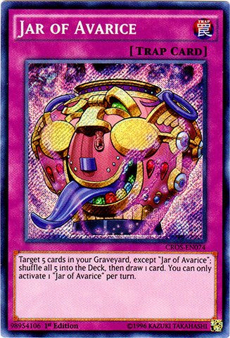 Yu-Gi-Oh! - Jar Of Avarice (Cros-En074) - Crossed Souls - 1St Edition - Secret Rare