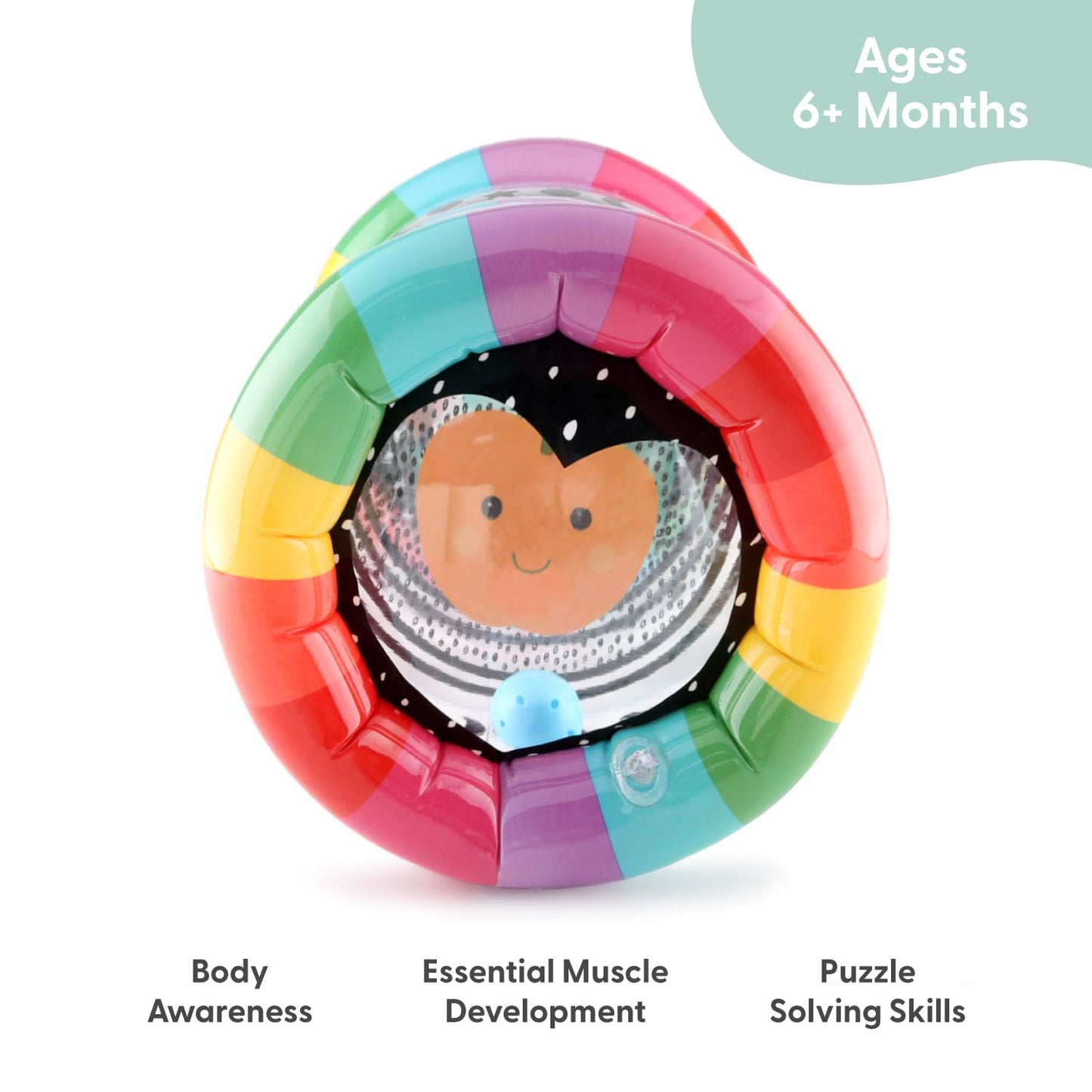 The Peanutshell Inflatable Tummy Time Roller - Crawling Toys for Babies, Soft & Supportive Baby Tummy Time Roller, Water-Friendl