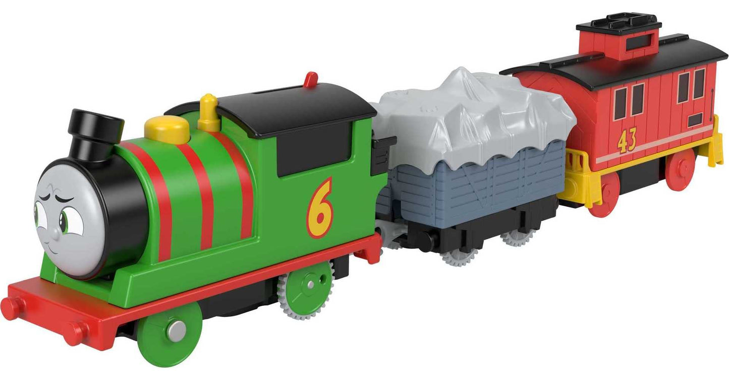 Thomas & Friends Motorized Toy Train Percy Engine & Brake Car Bruno Rail Vehicle For Preschool Pretend Play Kids Ages 3+ Years