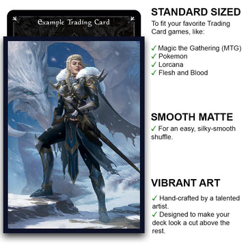 Fantasy North - Nala Tolbryth - Dragon Knight (Dormyr) - 100 Smooth Matte Tcg Trading Card Sleeves - Fits Magic Mtg Commander Po