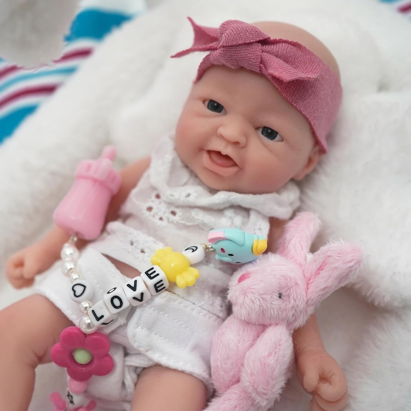 Mire & Mire Reborn Baby Dolls 7 Girl Micro Preemie Full Body Silicone Baby Doll Lifelike Mini Reborn Doll Surprice Children Anti-Stress (Lion)