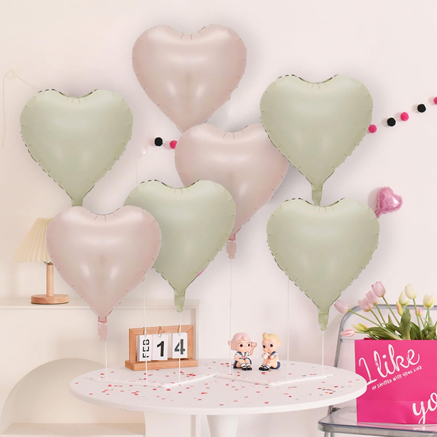30 Pcs Cream Baby Pink Heart Balloons 18In Heart Shaped 18 Inch Balloons Helium Mylar Balloons Foil Balloon Decoration For Women