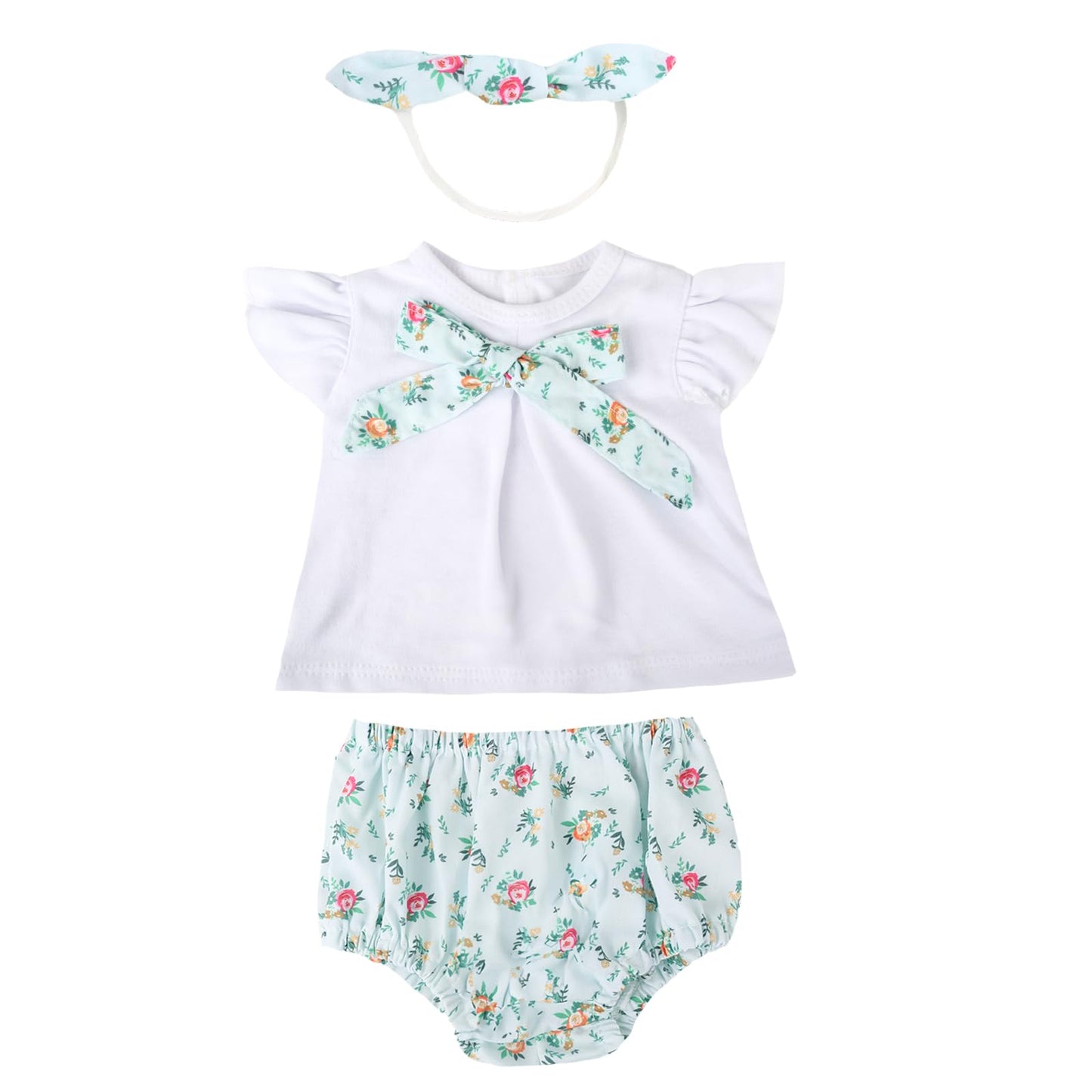 Wooroy Reborn Baby Doll Clothes 18 Inch For 17-19 Inch Reborn Doll Girl 2 Pack Pink&White Reborn Baby Dolls Outfits Reborn Baby Clothing Baby Sets