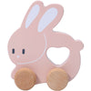 Montessori Mama Wooden Push And Pull Toy Rabbit - Baby Toy Vintage Pull Toys Learning Activity - Easter Gift Safe Ideal For Skil