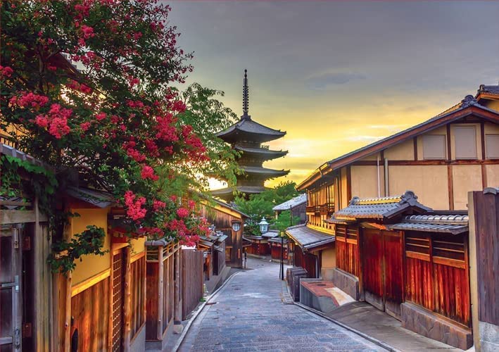 Educa - Yasaka Pagoda Kyoto Japan - 1000 Piece Jigsaw Puzzle - Puzzle Glue Included - Completed Image Measures 26.8 x 18.9 - Ages 14+