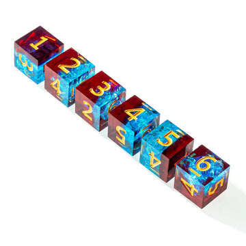 Yiotfandoll 6Pcs Polyhedral Dice D6 Dice 16Mm Resin Dice Game Dice For Rpg Mtg Dnd Dice Table Games (Red Blue)