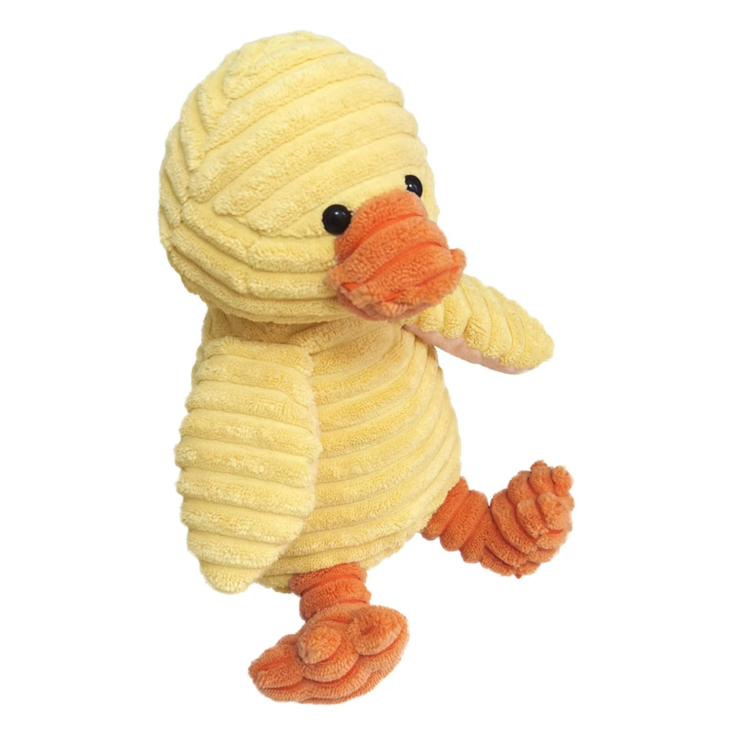 Doindute Corduroy Duck Plush Stuffed Animal, Cute Furry Yellow Duck Toy, Soft Cuddly Plushie Hugger Toy For Boys Girls, Gifts Fo