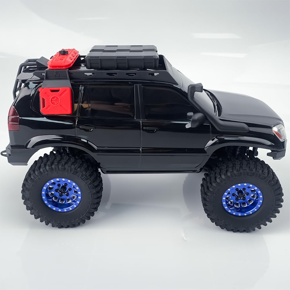 Morlordy 4Pcs 1.0 Plus Beadlock Wheel Rims For 1/24 Rc Crawlers Axial Scx24 Gladiator Deadbolt Bronco C10 Jlu Upgrade Parts (Blu
