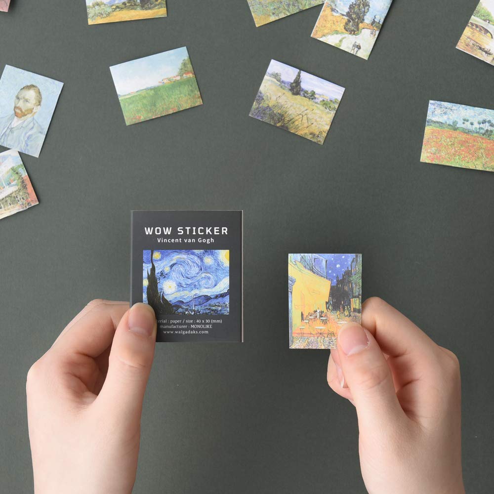 Monolike Wow Sticker Gogh + Monet Set - Mini Size Cute Stickers, Square Stickers