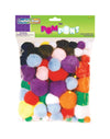 Creativity Street Pom Pons, Assorted Bright Colors, Various Sizes, Set of 100