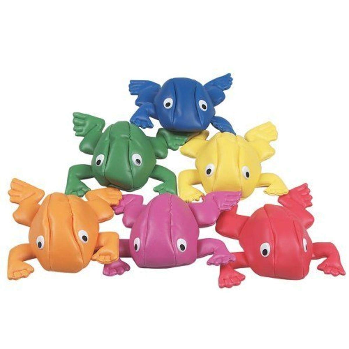 Constructive Playthings Multi-Colored Frog Bean Bags (Set of 6)