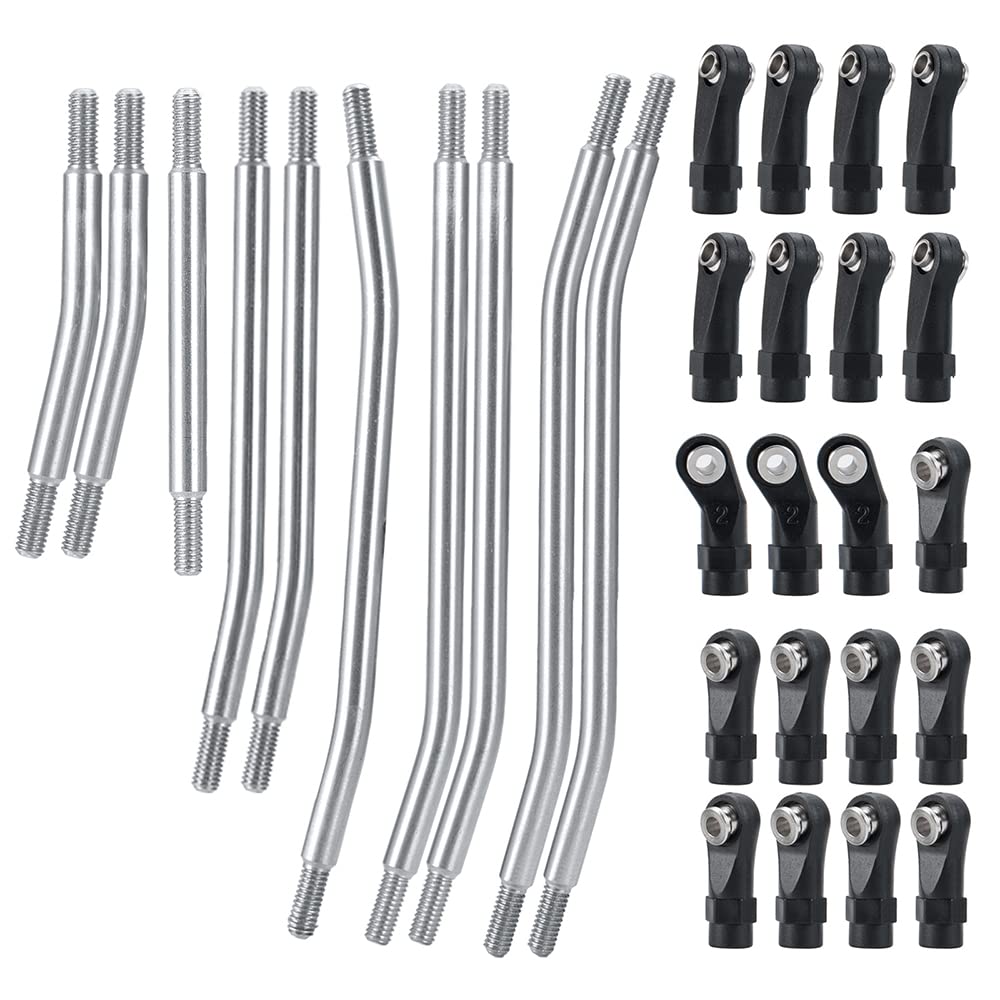 RCLIONS Stainless Steel Link Rod Linkage 324mm Wheelbase for TRX4 1/10 Crawler Car Upgrade Parts