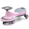 BABY JOY Wiggle Car for Kids, Pink Ride-on Toy with LED Wheels, 27” x 12” x 14”, No Batteries Required, Model LB1801
