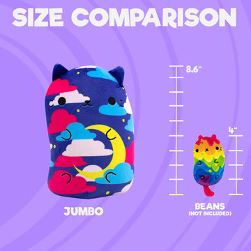 Cats Vs Pickles - Jumbo - Twinkle Kitty - Super Soft And Squishy Stuffed Bean-Filled Plushies - Great Toys For Boys And Girls. Collect These As Desk Pets, Fidget Toys, Or Sensory Toys.