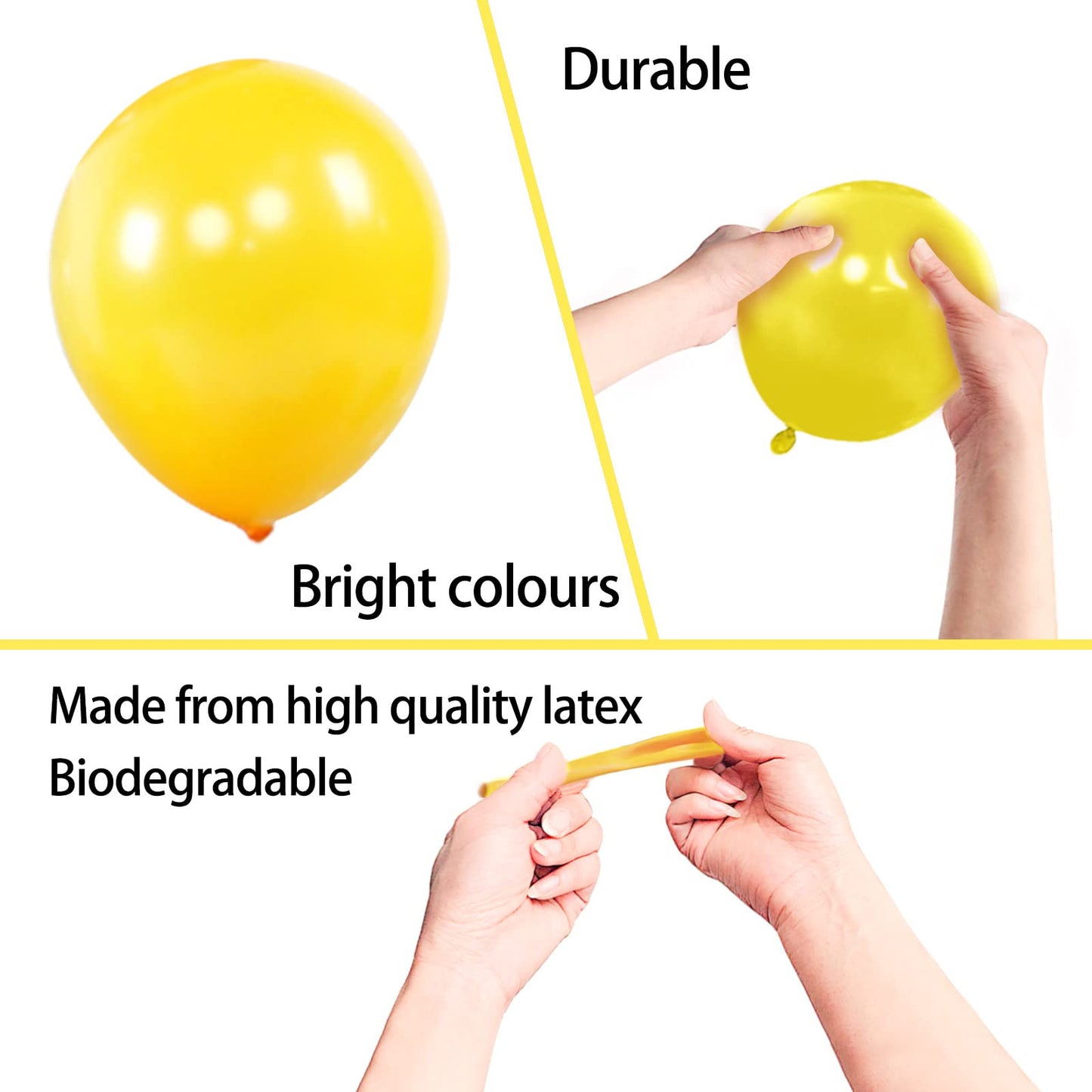 Kawkalsh 200Pcs 5 Inch Yellow Balloons, Small Mini Latex Balloons For Party Birthday Baby Shower Anniversary Festival Arch Garla