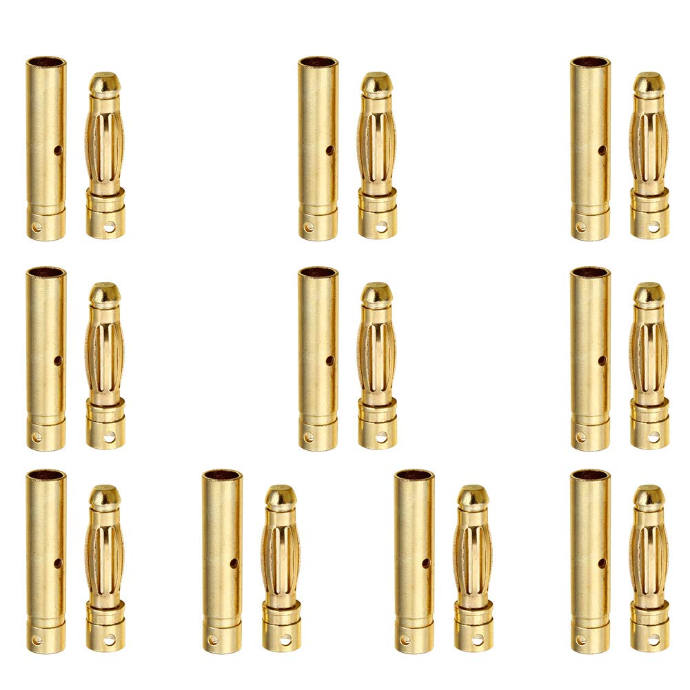 10 Pairs Hobbypark Female Male 4Mm 4.0Mm Gold Bullet Connector Plug For Rc Battery Esc Motor Wire Plug
