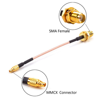 Fpvking Fpv Antenna Extension Cable Adapter 95Mm/3.7Inch Mmcx To Sma Female Low Loss Antenna For Fpv Racing Drone Quadcopter Diy