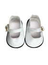 18'' American Doll Shoes- Mary Jane Matte Black, Red, White, Pink, Shiny Black Shoe (18'' Doll, White)