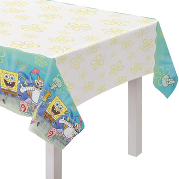 Ultimate Spongebob Plastic Table Cover, 54' X 96' - 1 Piece - Perfect For Kids' Birthdays & Celebrations, Must-Have Decoration