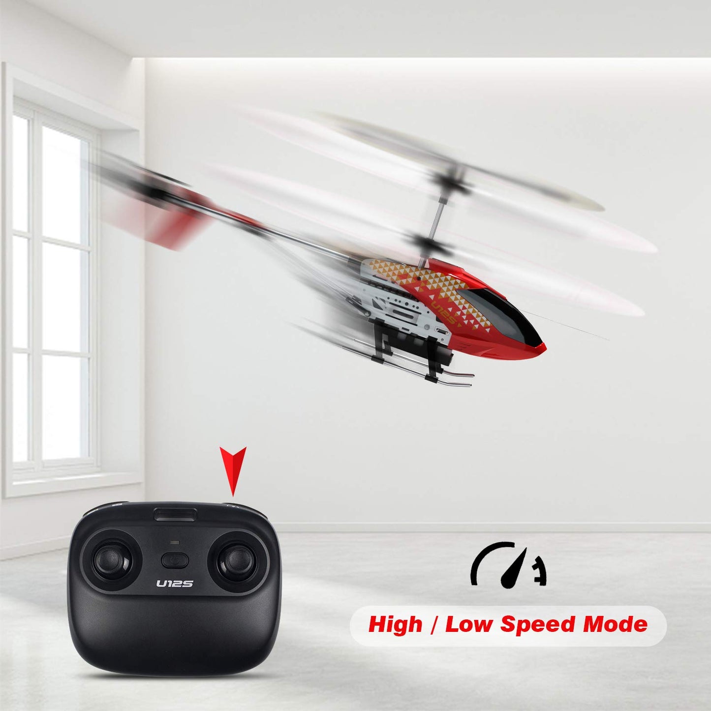 Cheerwing U12S Mini Rc Helicopter With Camera Remote Control Helicopter For Kids And Adults (Red)