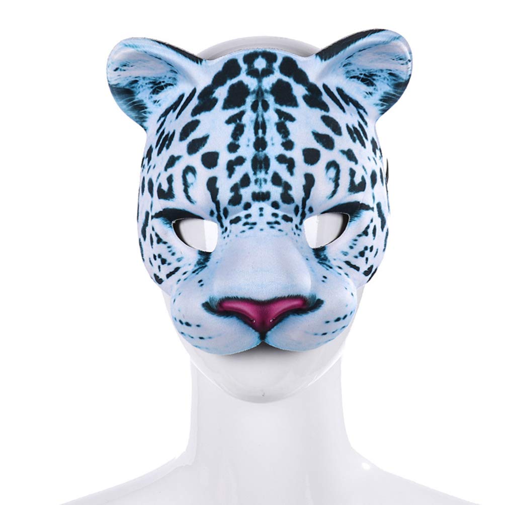 Abaodam Halloween Leopard Half Face Masquerade Masks Animal for Halloween Carnival Party Dress Up Costume Props