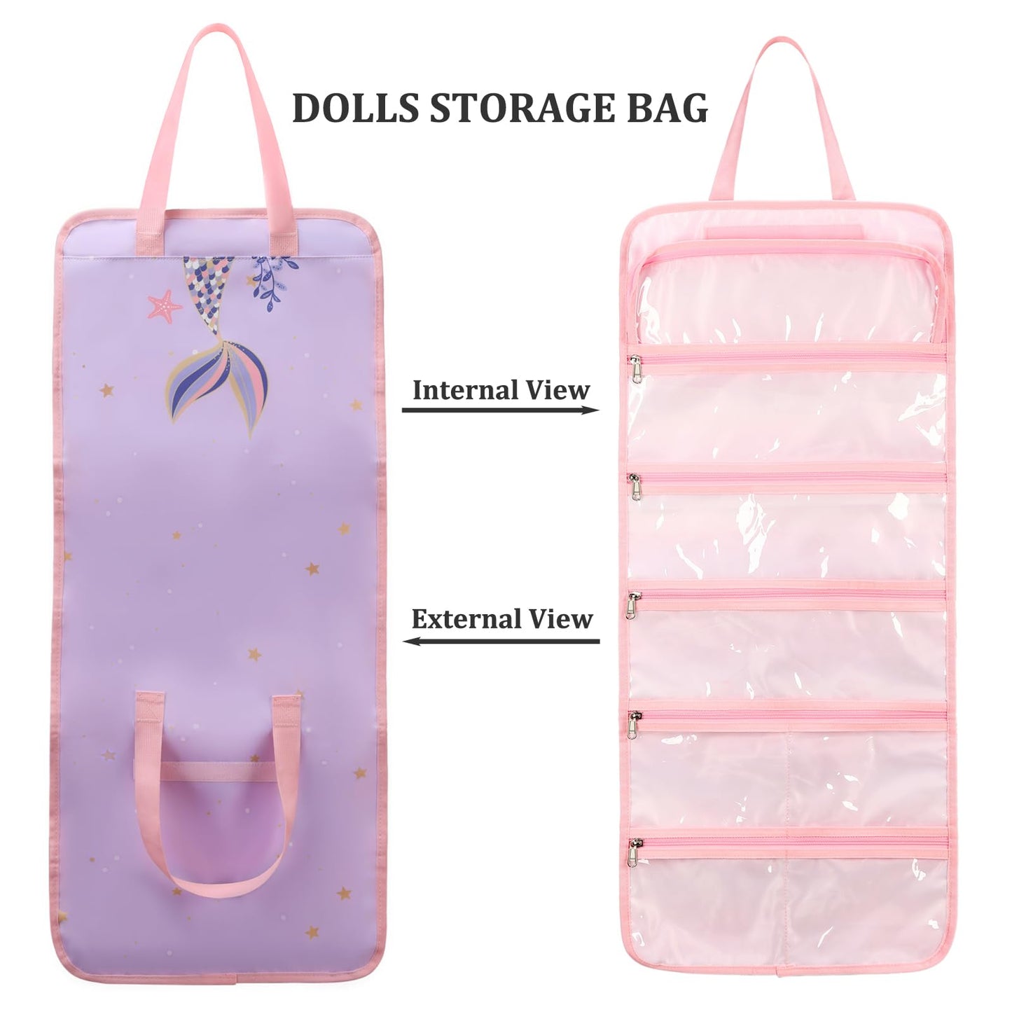 Jianya Dolls Storage Bag Toys Display Carrying Storage Organizer Clear View Compatible With All Surprise Dolls Small Toy, Lilac