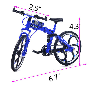 Ailejia Finger Racing Bicycle Mountain Bike Cake Topper Mini Dirt Bike Bicycle Model Cool Boy Toy (Yellow)