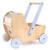 Pillowhale Wooden Baby Doll Pram Stroller,Wooden Baby Walker Push And Pull Doll Stroller,Baby Wooden Toy Stroller For Toddler Bo