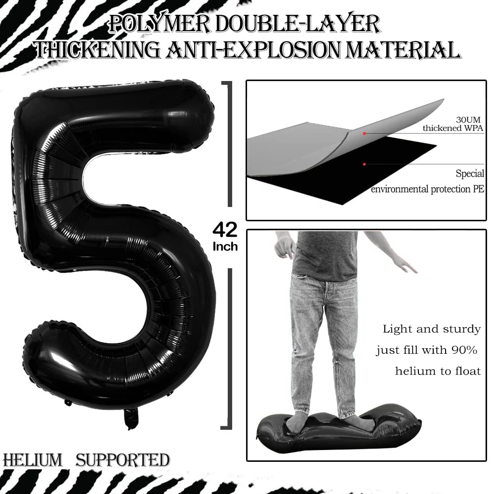 Goer Number 15 Balloons For 15Th Birthday Sweet 15 Party Decorations,42 Inch Jumbo Foil Helium 51 Balloons For 51St Birthday Party Decoration (Black)