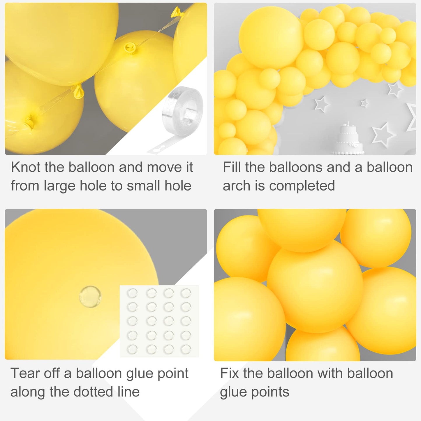 Tuparka 102 Pcs Yellow Balloons Garland Arch Kit Different Sizes 5 10 12 18 Inch Pastel Yellow Party Balloons For Birthday Baby Shower Sunflower Theme Party Decorations