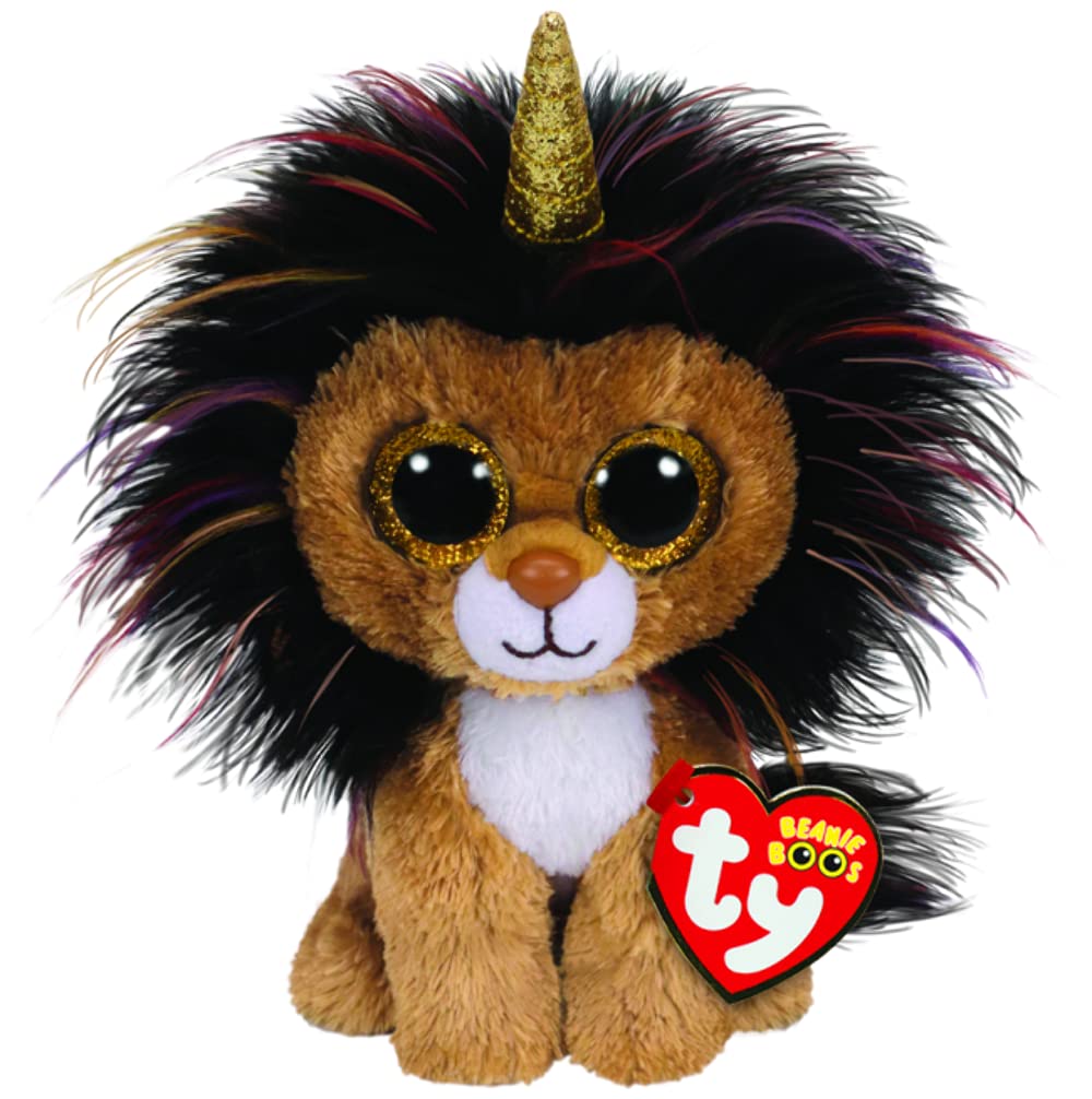 Ty 1607-36252 36252 Beanie Boos Ramsey Lion With Horn, Multicolored, 15 Cm