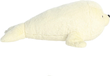 Aurora® Super Flopsie™ Baby Harp Seal Stuffed Animal, 30" White, Polyester, Model 31616 - Adorable Plush Companion