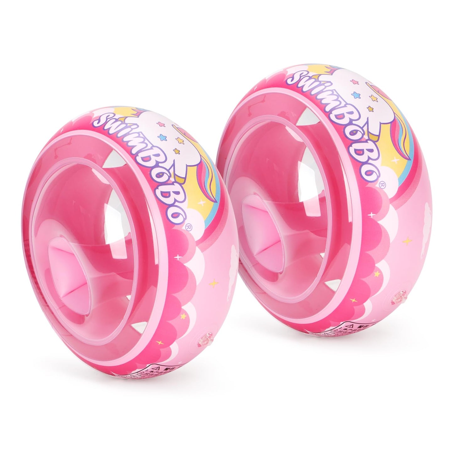 Swimbobo Soft Swimmies Toddler Floaties Learn-to-Swim Inflatable Pool Floats & Arm Floaties Swimming Pool Accessories for Kids Aged 3-6 (Pink)