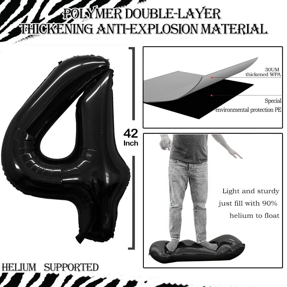 Goer Number 14 Balloons For 14Th Birthday Sweet 14 Party Decorations,42 Inch Jumbo Foil Helium 41 Balloons For 41St Birthday Party Decoration (Black)