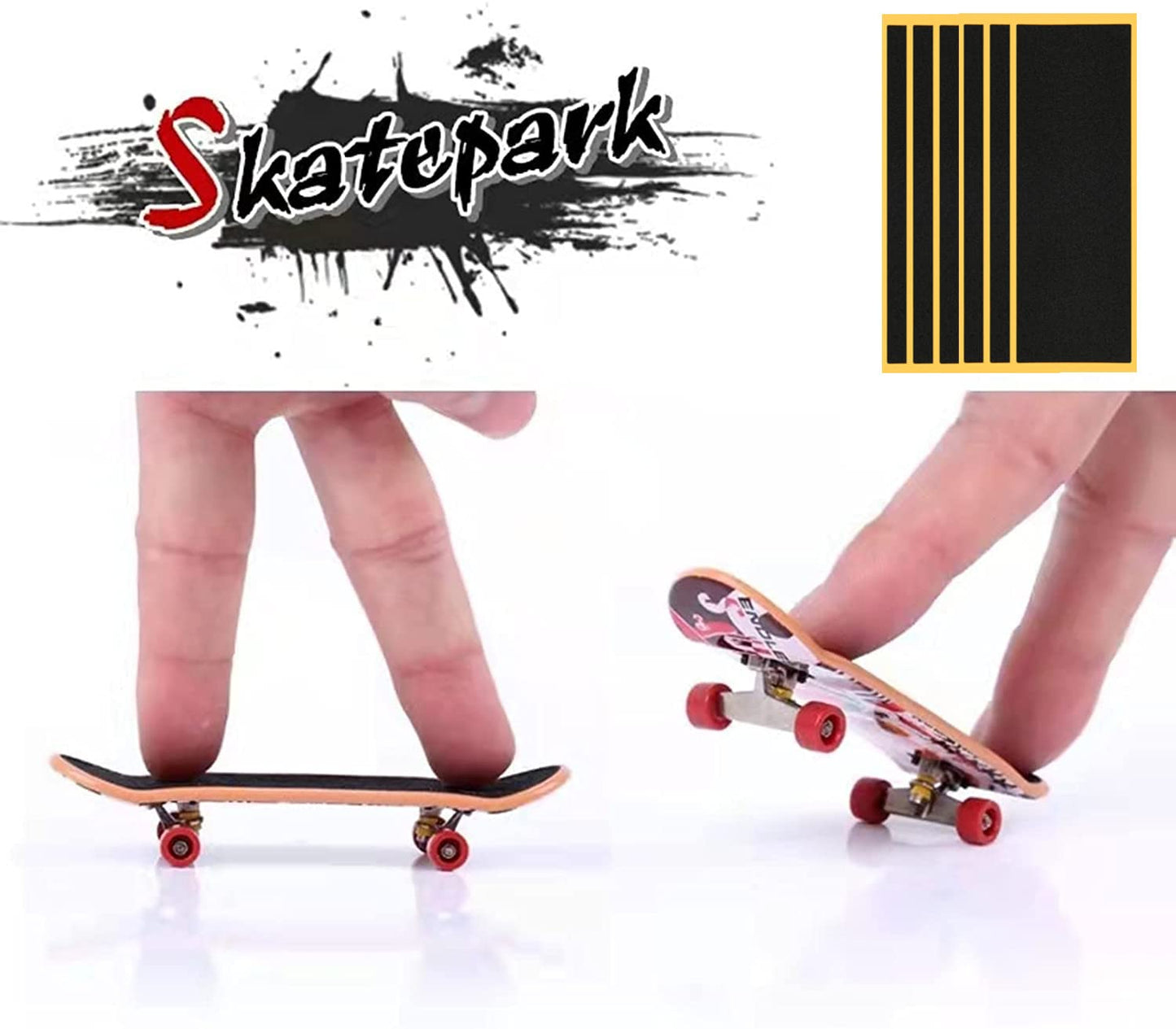Hasefam 15Pcs Fingerboard Foam Grip Tape, Quality Wooden Board Strong Adhesive Foam Anti Slip Stickers Black Mini Skateboard Gri