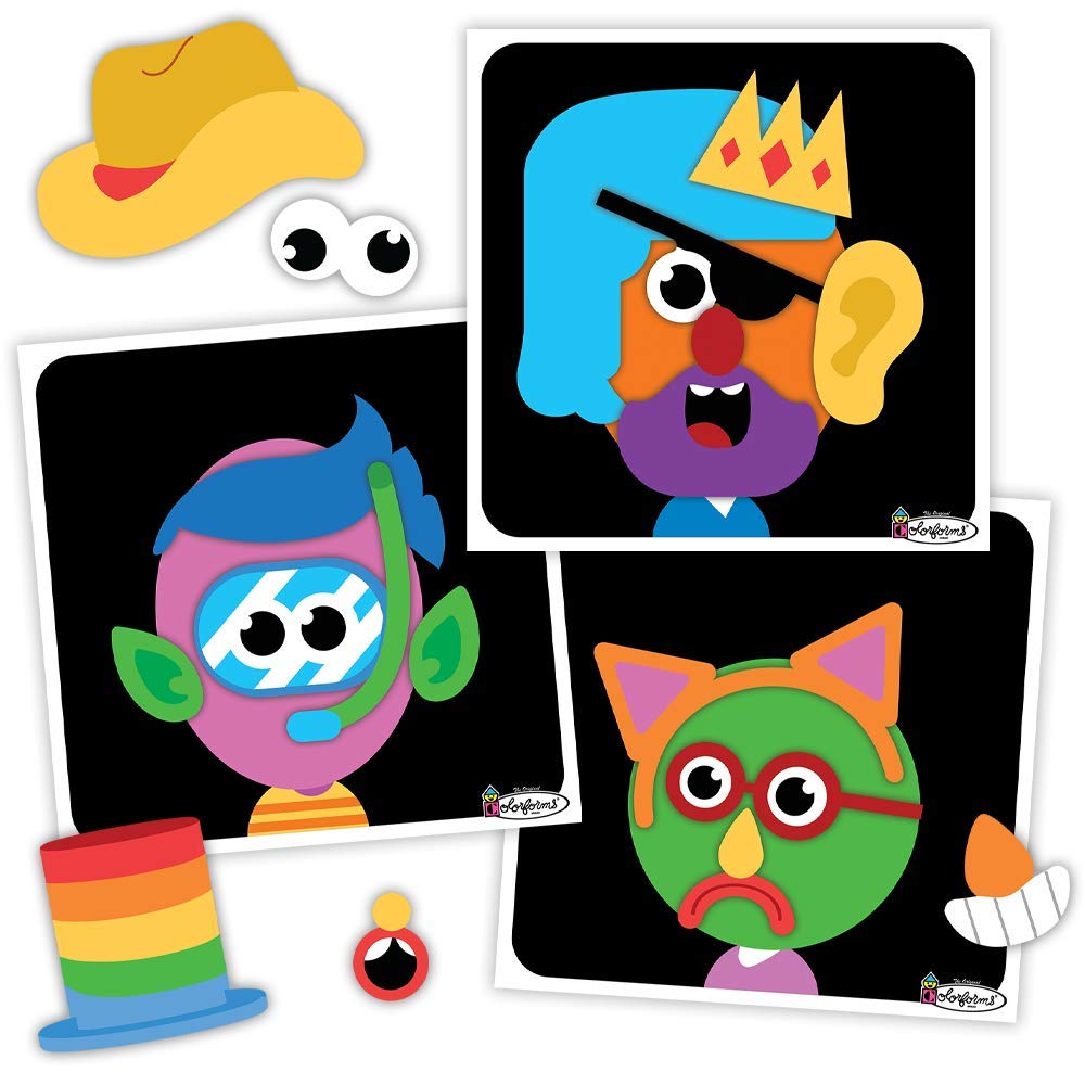 Colorforms Silly Faces Game - Family Fun Activity for Ages 3+, Multi-Color, Vinyl, Model 1115Z