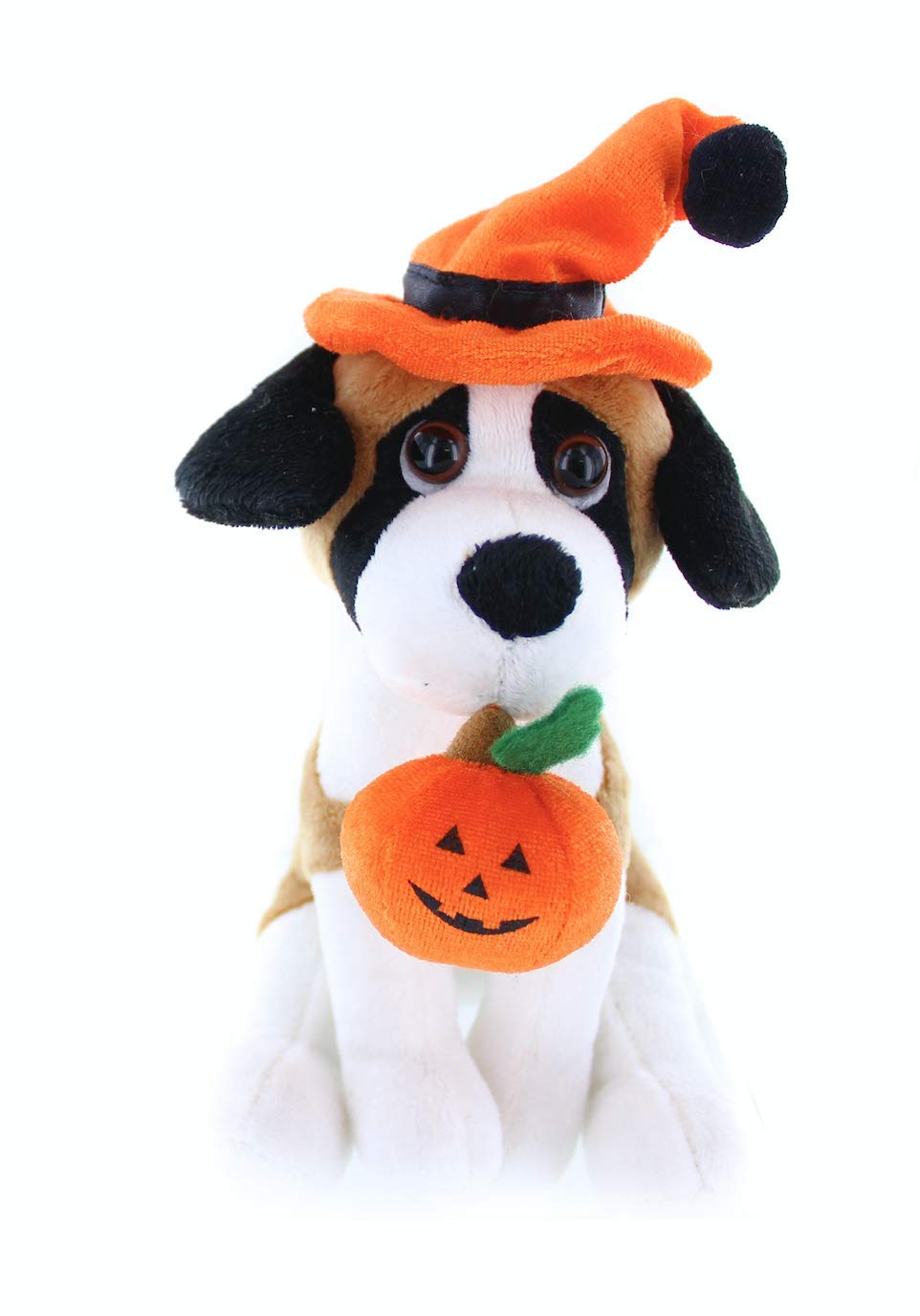 Plushland Halloween Pawpals 8 Inches Puppy Dog Plush Stuffed Toy Comes With Hat And Halloween Jack O Lantern - Pumpkin For Kids On This Holiday (Beagle)