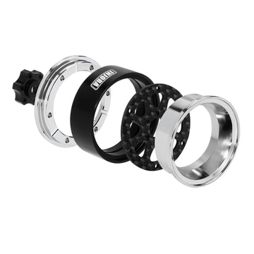 INJORA ModuWheel 1.3 beadlock Negative Offset Wheels with 8-Spoke, Replaceable Carbon Fiber Modular, for 1/18 1/24 RC Crawler (S