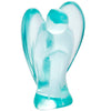 Sunyik Blue Crystal Galss Carved Guardian Angel Natural Crystal Pocket Statues Figurines 1.5''