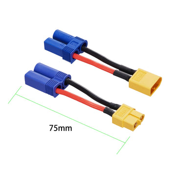 Laisomeke 4Pcs Xt60 To Ec5 Male Female Adapter, Xt60 To Male Female Ec5 Connector Adapter With 50Mm 14Awg Wires For Rc Lipo Batt
