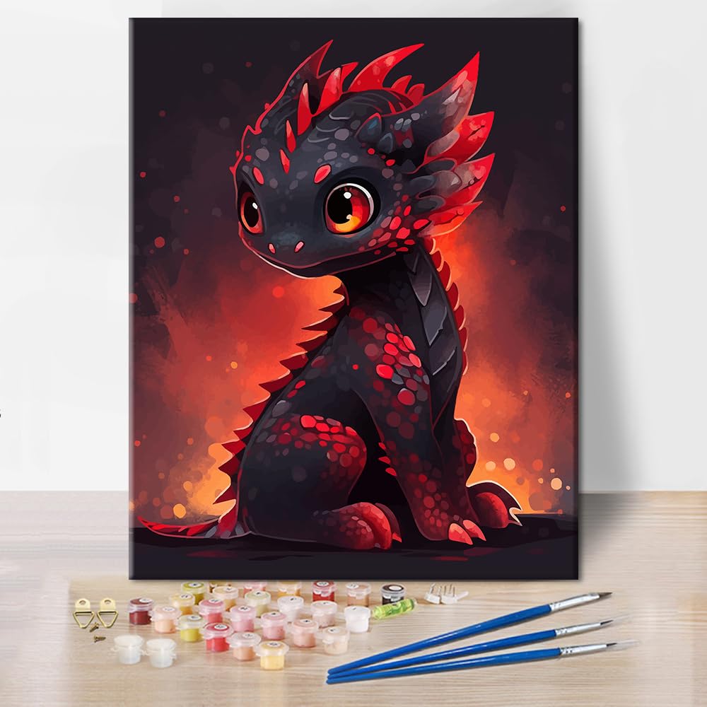 Tumovo Paint By Numbers, Cute Little Baby Dragon, Diy Paint By Numbers Kit For Adults And Kids, Diy Canvas, Paint By Numbers, Wa