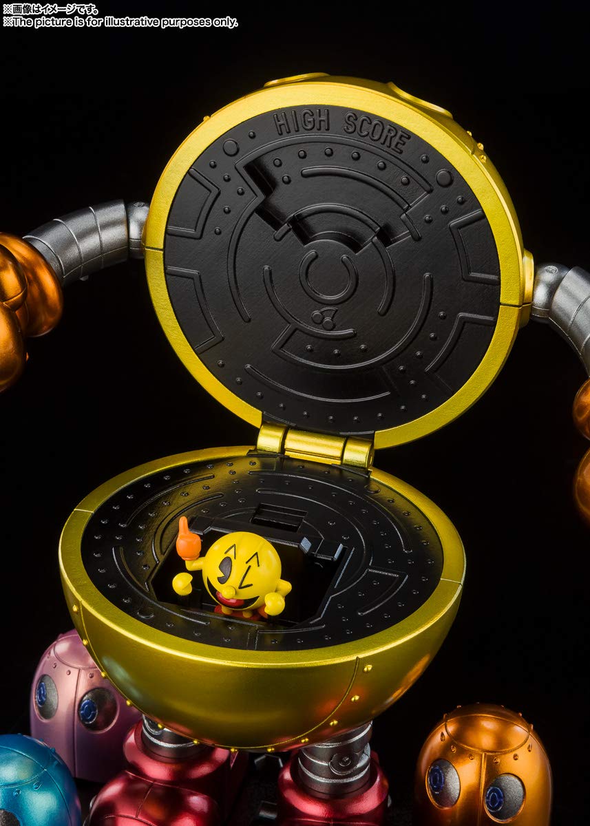 TAMASHII NATIONS Chogokin Die-Cast Metal Pac-Man Collectible Figure - Multicolor, Model 185180