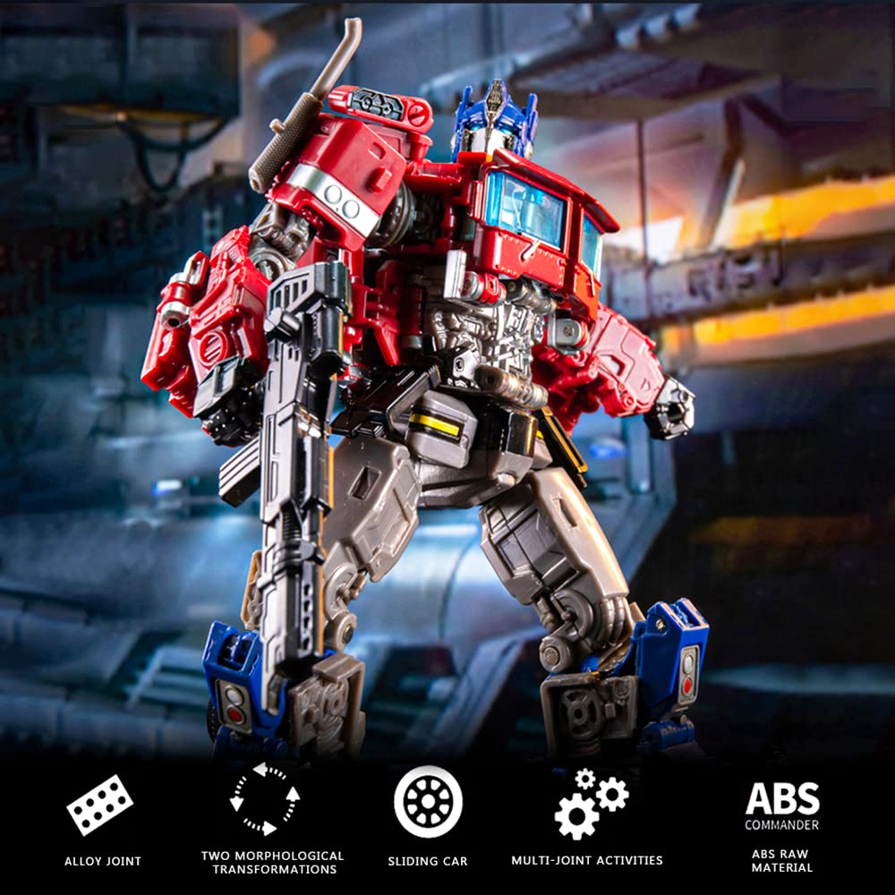 Vvbvv Deformation Action Figure Toy, Portable Car Model Alloy Deformed Robot Toy Gift For Kids Boys And Girls (Red 7.08 Inches)