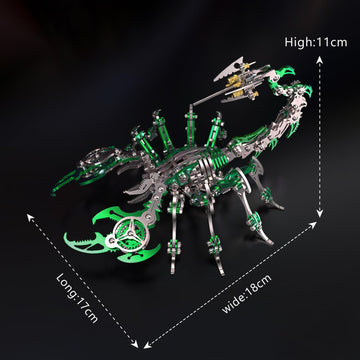3D Metal Model Kits,3D Metal Puzzle For Adults Mechanical Scorpion King Green Steel Warcraft Collection Diy Animal Brain Teasers