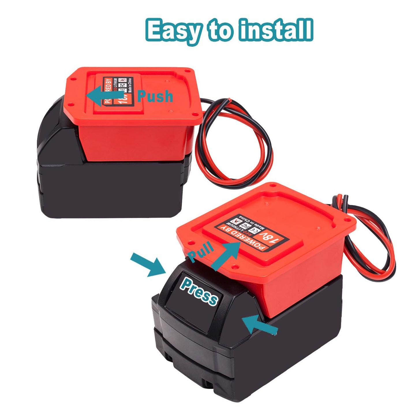 Qsdxnydc For Power Wheel Adapter For Milwaukee 18V M18 Battery Connector With 14 Gauge Robotics,Good Power Convertor For Diy Rid