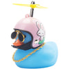 Wonuu Rubber Duck Toy Car Decoration - Blue Duck Car Dashboard Decoration With Cool Glasses And Propeller Helmet