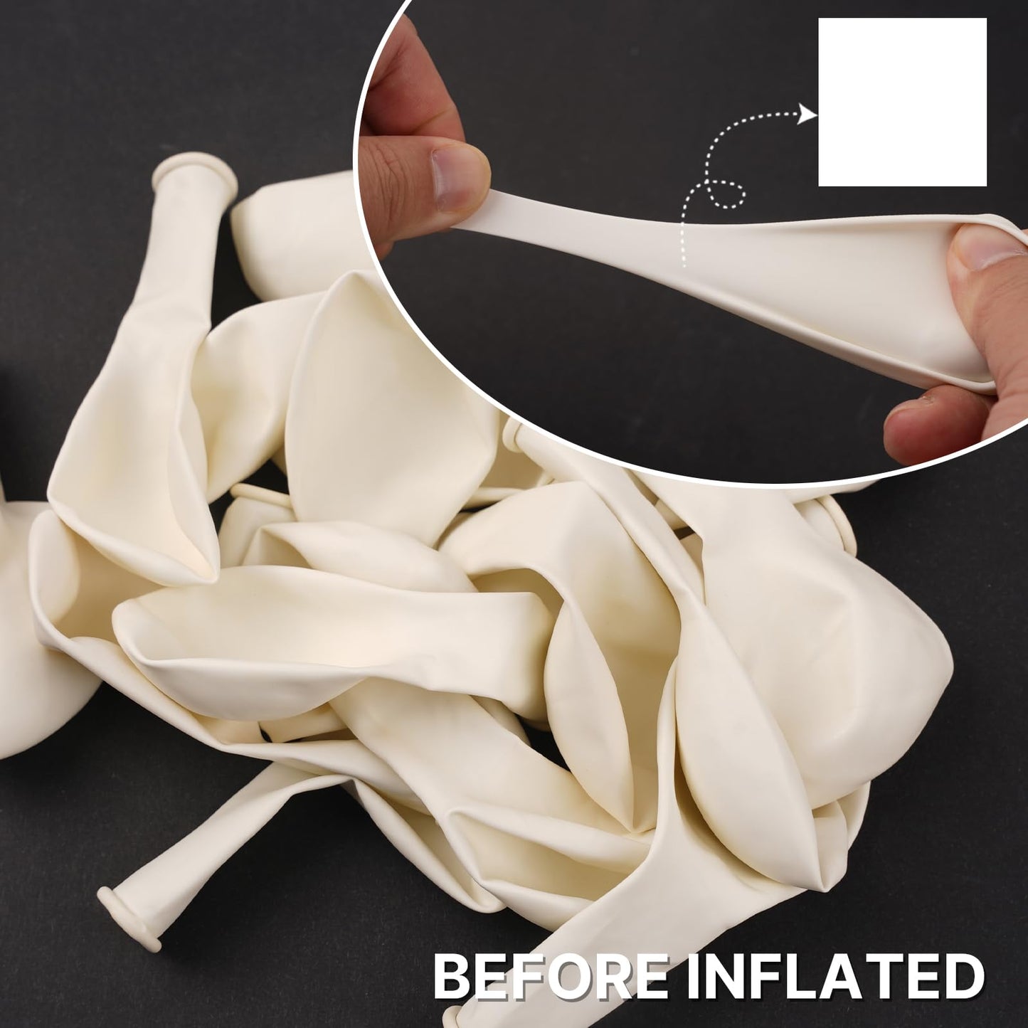 Partywoo White Balloons, 120 Pcs Matte White Balloons Different Sizes Pack Of 18 Inch 12 Inch 10 Inch 5 Inch For White Balloon Garland Or Arch As Birthday Decorations, Party Decorations, White-Y13
