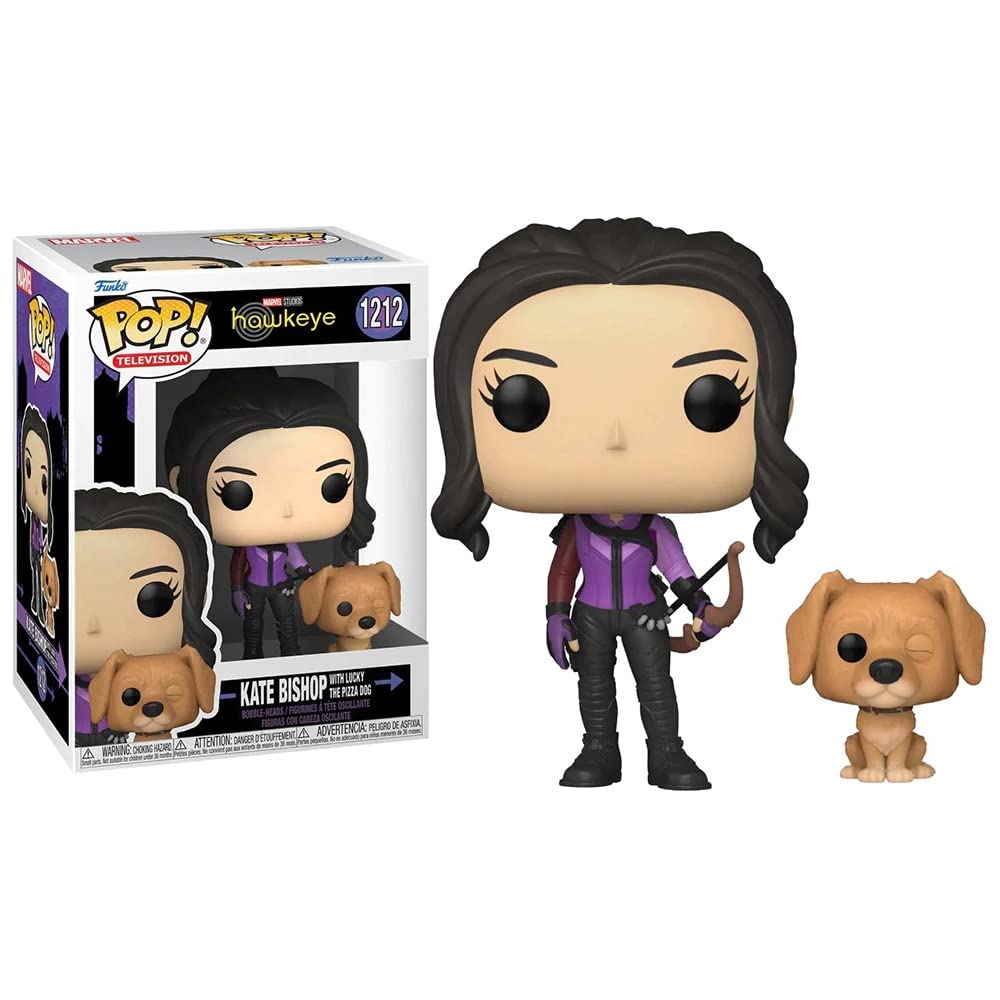 Funko Pop! Vinyl Bobblehead - Marvel Hawkeye: Kate Bishop with Lucky Pizza Dog, Standard Size, Multicolor, Model 59481