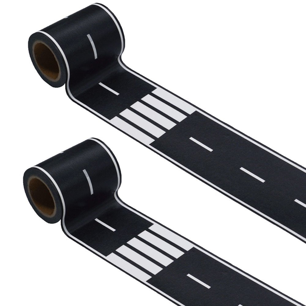 Black Track Tape,Toy Car Tape Track for Kids,Race Cars Decorations for Kids Birthday Party (2 Rolls, 2.4 x 33)